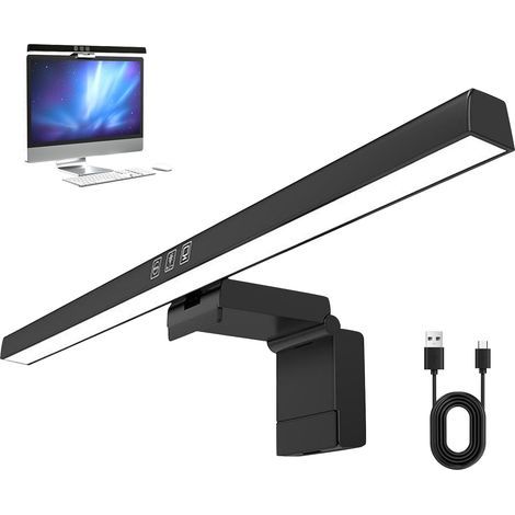 40cm Computer Monitor Lamp with Touch Control, Screen Lamp with Anti-Blue Light, USB LED Desk Lamp with Adjustable Brightness in 3 Color Temperatures for Computer, Office (1/5)