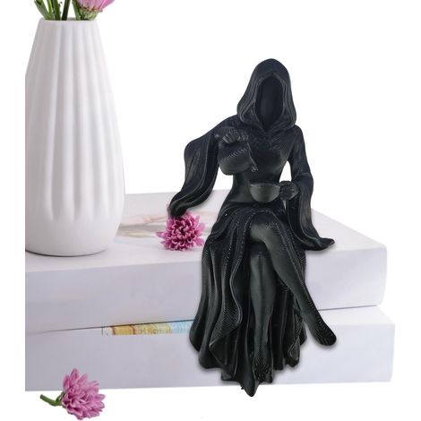 Figurine gothique fantastique imprimée en 3D Statue de déesse mystérieuse pour la maison, étagère, table, bureau, bibliothèque, salle de bain, coin lecture, meuble (1/5)