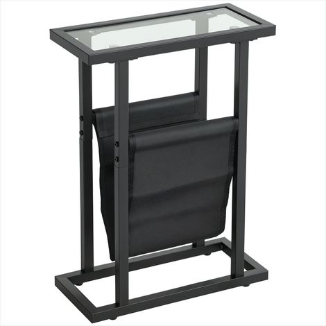 Table d'appoint Métal table d'appoint étroite avec rangement (1/5)