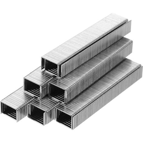 Agrafes 1000 Pièces à Couronne Étroite Pneumatiques en Acier au Carbone Type Plat Argenté, pour Menuiserie et Rembourrage, Usage Personnel, Faciles à Utiliser (1/5)