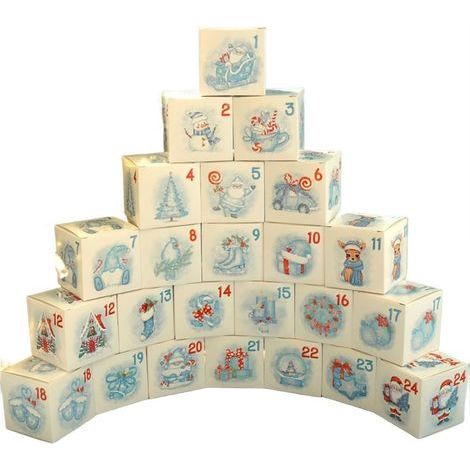 Set di 24 scatoline di carta pieghevoli per calendari dell'Avvento - Per dolcetti stagionali e confezioni regalo per le festività (2026) (24 azzurro ghiaccio) (1/5)