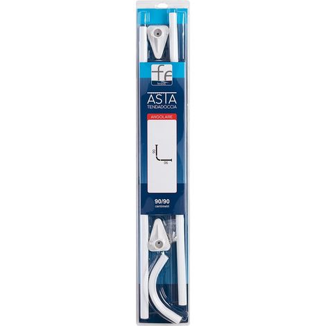 Asta tenda doccia angolare 90x90 cm in acciaio bianco (1/2)