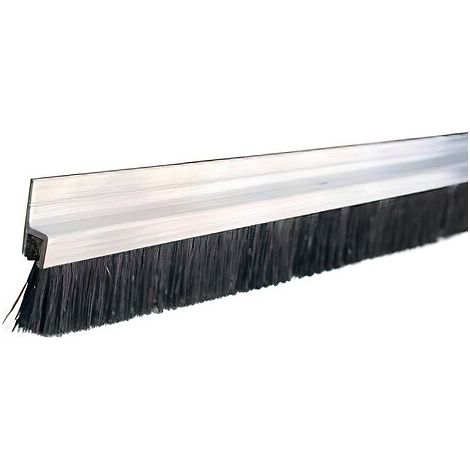 Plinthe en applique à brosse de bas de porte 15 mm de profilé aluminium + 15 mm de brosse. longueur 3000 mm - PLACARDECOR DISTRIBUTION