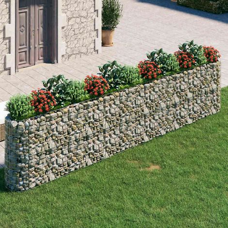 Lit surélevé à gabion-Jardinière en cage à pierre-Jardinière à gabion Fer galvanisé 470x50x100 cm (1/5)
