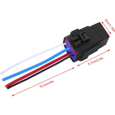 Relais intégré avec câble et prise, support 2 en 1, 4 broches, 12 V, 40 A (1/5)