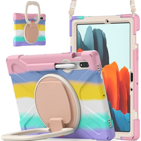 Funda para Samsung Galaxy Tab S10 Lite / S10 FE / S9 FE / S9 / S8 / S7, reforzada con rotación de 360°, colorida. (1/5)