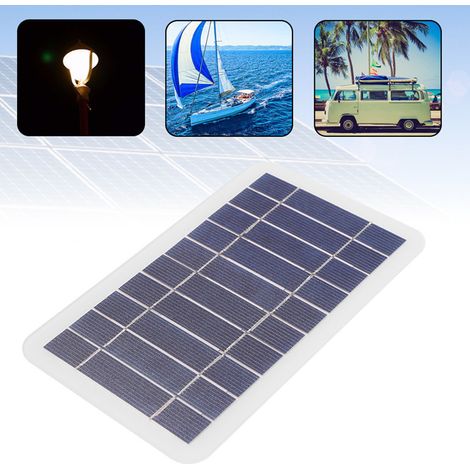 Panneau solaire portable 2W 5V en silicium polycristallin avec alimentation de secours 400mA (1/5)