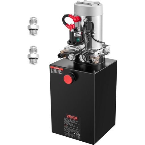 Pompe Hydraulique 12V Double Effet Groupe de Bennage 1,6 kW Réservoir Métal 11,4 L 22 MPa pour Remorque Camion Benne (1/5)