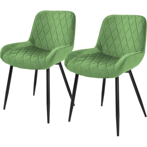 ML-Design Set 2 Sedie da Pranzo Cucina con Schienale Verde Salvia Poltroncina da Soggiorno Rivestimento in Velluto Seduta Imbottita Gambe in Metallo Design Moderno ed Elegante Sedia Scrivania Studio (1/5)