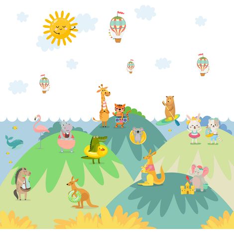 Papier peint panoramique Enfants - Animaux - 334 cm x 320 cm (1/2)