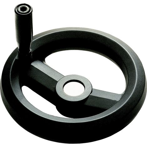 Volant de manœuvre Rotative RS PRO 126mm, 12mm Ø de montage en Technopolymère renforcé de fibre de verre ( Prix pour 1 ) (1/3)