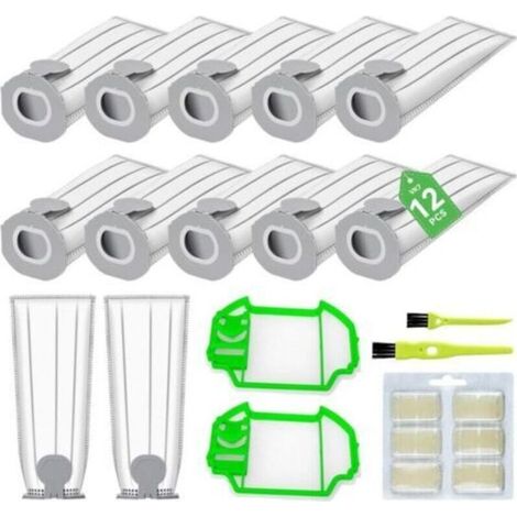 Staubsaugerbeutel für Vorwerk Kobold VK7 (12er-Pack), 2 Staubfilter, Duftspender, 2 Bürsten, kompatible Produkte (1/4)