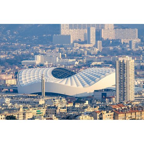 Papier peint panoramique Foot / Football - OM - Stade Orange Vélodrome - 130 cm x 87 cm (1/2)