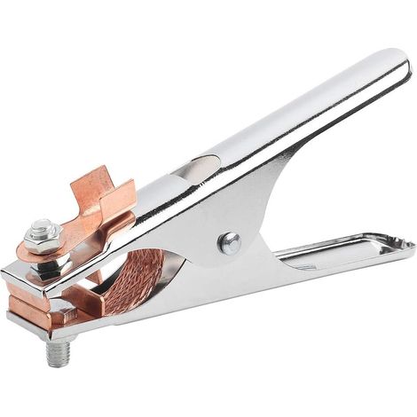 (Argent)Pince de Masse Soudure, 300A Laiton Support D'électrode de Soudage Pince de Câble de Terre Pince à Mâchoire Pince Robuste pour Machine à Souder avec vis Fixables