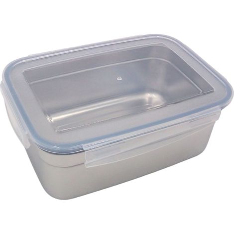 Edelstahl Frischhaltedose 1,8 L Vorratsdose Brotdose Lunchbox Klickverschluss