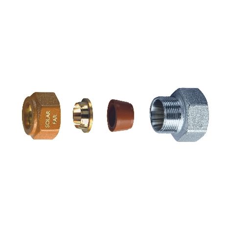 NIPPLE FEMMINA COMPLETO DI KIT DI TENUTA PER IMPIANTI SOLARI- 3/4 - Diam. 16- FAR- pezzi 1