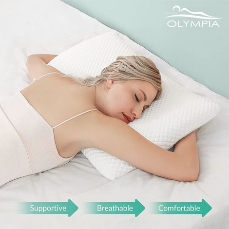 OLYMPIA Guanciale in Memory Foam Classic H15, Cuscino da Letto Premium per Dormire, Ergonomico e Traspirante Supporto Ottimale Collo e Cervicale (1/5)