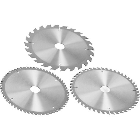 Lot de 3 lames de coupe circulaires pour bois de 20 cm (8 pouces), 24, 48 ou 60 dents. (1/5)