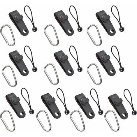 Attache Bache - Tendeur Elastique pour Bache Tente Auvent Banniere - Lot de 10 Pieces - Couleurs Assorties (1/4)