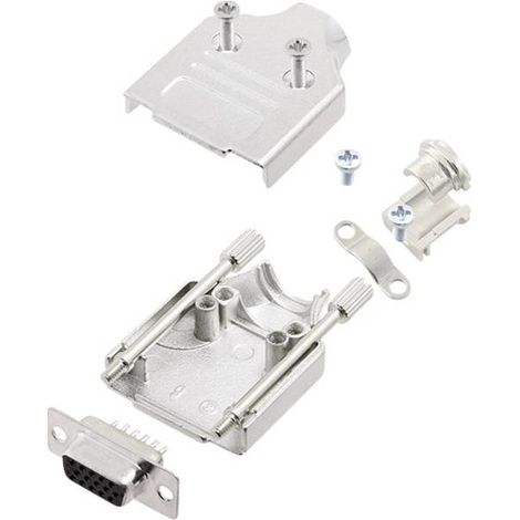 encitech MHDM-09-HDS15-K 6355-0059-11 KIT connettori femmina SUB-D 180 ° Numero Poli (num): 15 Punte a saldare 1 KIT