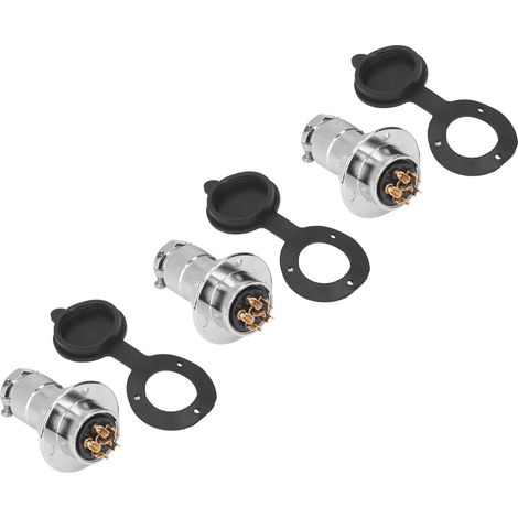 15 Stück Luftfahrt-Steckverbinder, Messing-Zink-Buchse für die Luft- und Raumfahrt, 25 mm, 12 A, 250VBEM25-6Y (6-polig) (1/5)