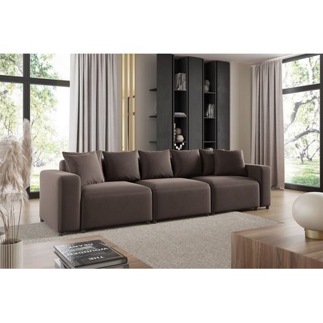 Sofa Designersofa Bigsofa MEGAN 3-Sitzer in Stoff Salvador Braun (1/3)