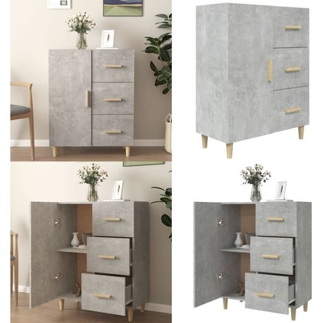 Sideboard Betongrau 69,5x34x90 cm Holzwerkstoff - Sideboard - Wohnzimmermöbel - Holzmöbel - Grau Sideboard - Betonlook Möbel - Home & Living (1/5)