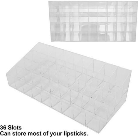 Boîte de rangement de rouge à lèvres - - Transparent - 36 compartiments - Plastique - Pour femme (1/4)