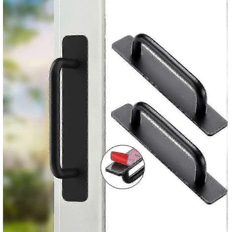 2 poignées de meubles auto-adhésives, poignées en aluminium, poignées de porte coulissante, pour meubles, cuisine, armoire, chambre, 147 m (1/5)