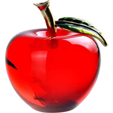 Ornamenti a forma di mela in cristallo, decorazione per casa e ufficio, regalo e souvenir (rosso) (1/5)
