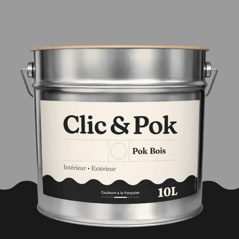 Peinture Bois Extérieur – POK BOIS - 10L - RAL 7004 - Gris de sécurité- Résistante aux intempéries - Ne s'écaille pas