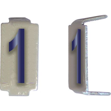Lot 25 chiffres 1 6x11 Alu ivoire/bleu MICHAUD CD061