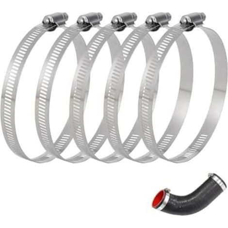 5 Pièces 46-70Mm Collier De Serrage Réglable, Métallique Pour La Plomberie, Piscine, L'Automobile Et Les Applications Mécaniques - (1/5)