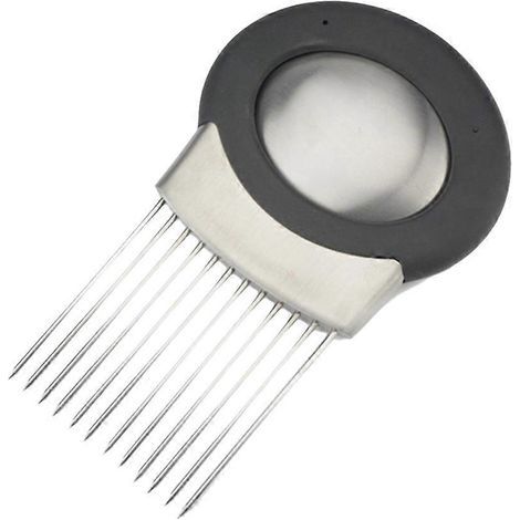 Coupe-oignons, légumes et pommes de terre, trancheuse, fourchette en acier inoxydable, ustensile de découpe, éliminateur d'odeurs, coupe-fruits, petit hachoir (1/3)