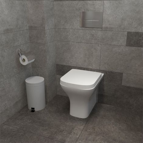 AICA Bathroom Back To Wall Toilet WC Soft Close Seat White Space Saving