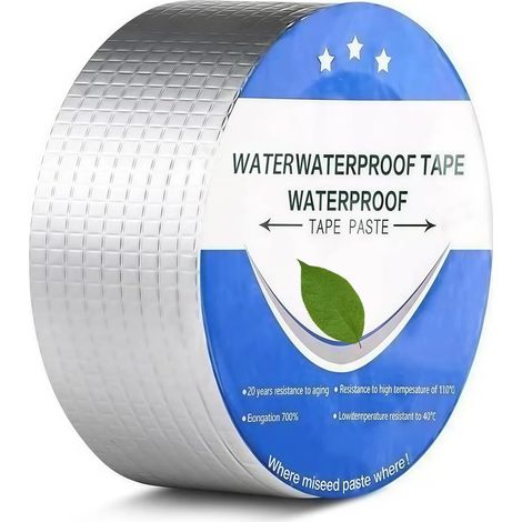 5cm X 5m Ruban butyle aluminium étanchéité toit,Butyle Aluminium Bande,Ruban adhésif butyle à feuille d'aluminium pour l'étanchéité des toits,Réfection des fuites de toiture (1/5)
