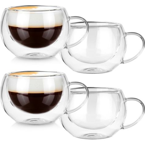 Doppelwandige Thermogläser für Kaffee und Tee, 280 ml, 4 Stück. (1/5)