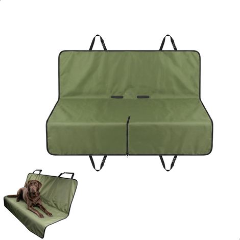 Protection Coffre Voiture Chien, Protege Siege Voiture Chien, Transport Pour Chiens en Vert Kaki 1, 45x1, 27 m Tissu Oxford Imperméable et Anti taches Boucle de Sécurité Incluse Stable Protecteur (1/5)