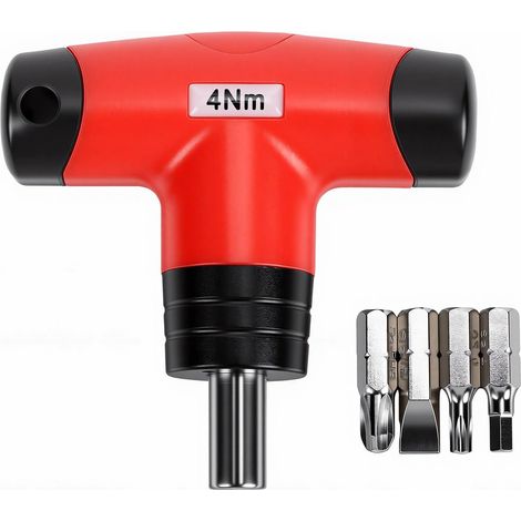 Tournevis dynamométrique fixe 4N.m Poignée en T Tournevis dynamométrique préréglé avec embouts PH3 T20 H4 SL7 pour la maintenance mécanique de l'industrie légère électrique (1/5)