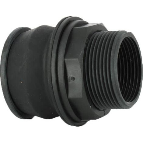 Multicuves – Passe-paroi auto-étanche mâle 1''1/2 – femelle 1''1/4 – raccord pour cuve de récupération d'eau – installation sans accès intérieur