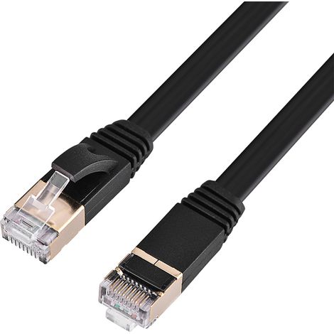 Câble réseau LAN blindé CAT7 RJ45 600MHz, cordon Ethernet plat 5m (1/5)