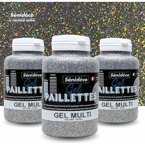 GEL PAILLETTES - Lot 3 pots Multicolor 200 ml (1/3)