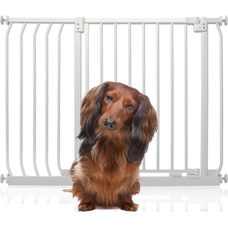 Bettacare Elite Pressure Dog Gate, 98cm -107cm, Matt White, Pressure Fit Pet Gate for Dog and Puppy