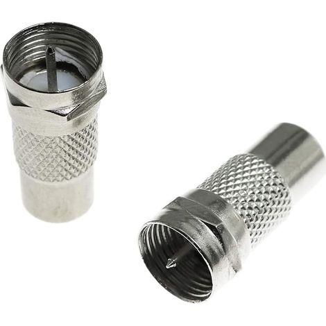 2 pièces adaptateur de Type F mâle vers RCA femelle,prise F vers prise RCA,connecteur F vers RCA pour câble coaxial audio vidéo (1/5)