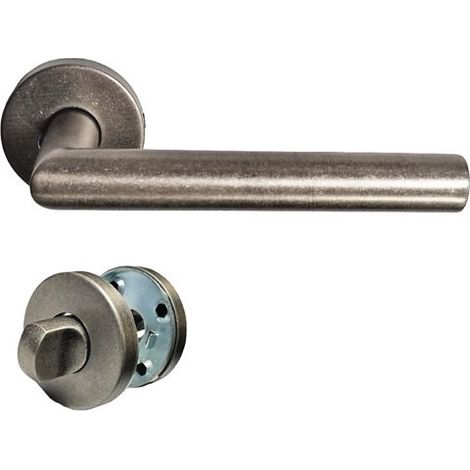 Coppia di maniglie a rosa in acciaio inossidabile 304 "ANTIK SILVER"  +1 Coppia di coccarde di condanna