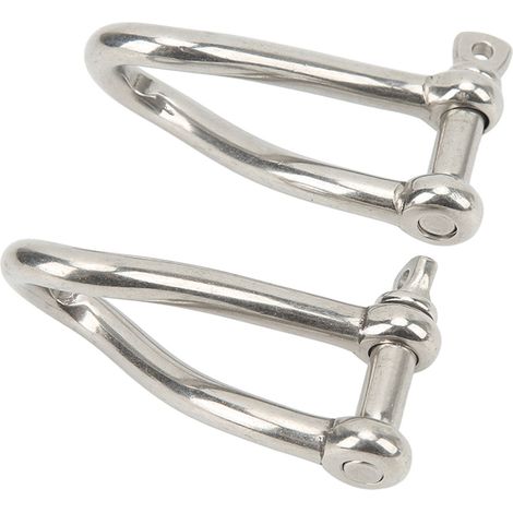 Lot de 2 manilles à vis torsadées de 10 mm en acier inoxydable 316 haute résistance pour yachts et bateaux de pêche. (1/5)