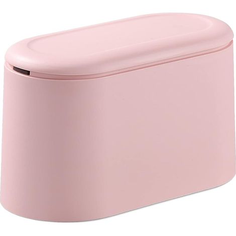 Lntyq Poubelle de table avec couvercle escamotable - Mini poubelle de comptoir 4 L et petite poubelle (rose) - Poubelle de table avec couvercle, mini poubelle latérale
