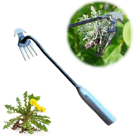 293.5cm-dsherbage Dsherbage En Acier Au Manganse 4 Dents Double Usage Petite Houe (1/4)