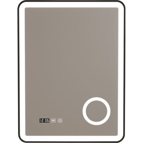 Specchio decorativo moderno a LED per il bagno 70 x 50 cm nero 030010165