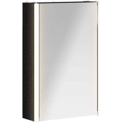 Bathroom Mirror Cabinet Black Oak 33 x 11.5 x 50 cm vidaXL